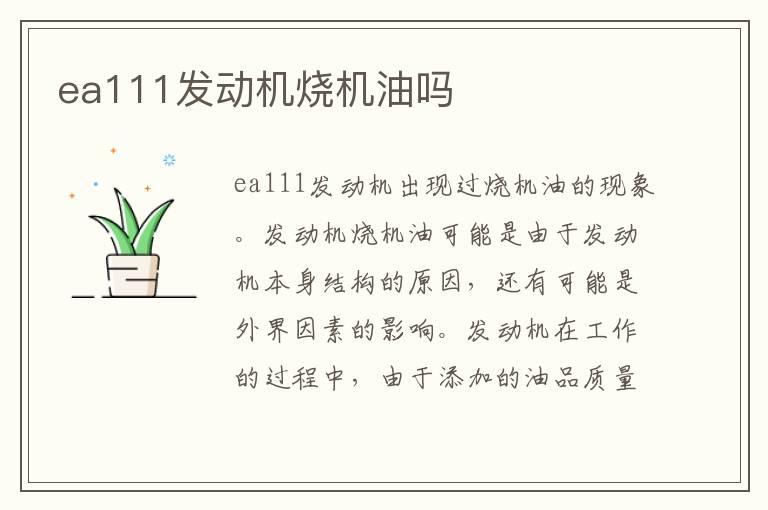 ea111发动机烧机油吗
