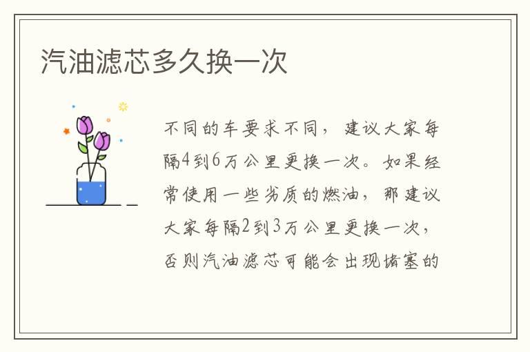 汽油滤芯多久换一次