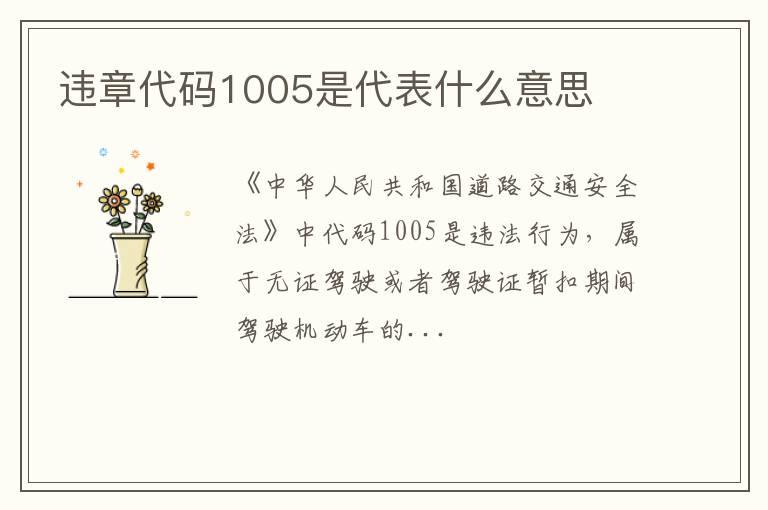 违章代码1005是代表什么意思