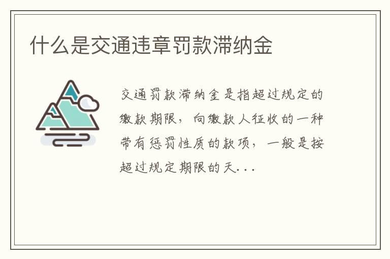 什么是交通违章罚款滞纳金