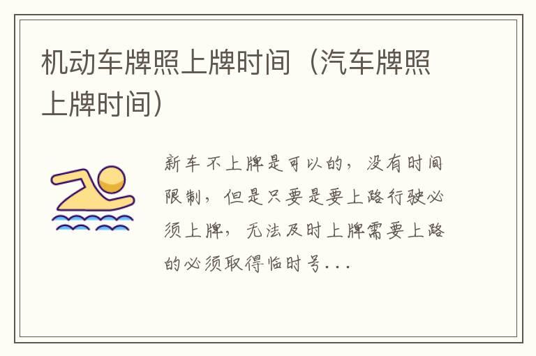 机动车牌照上牌时间（汽车牌照上牌时间）
