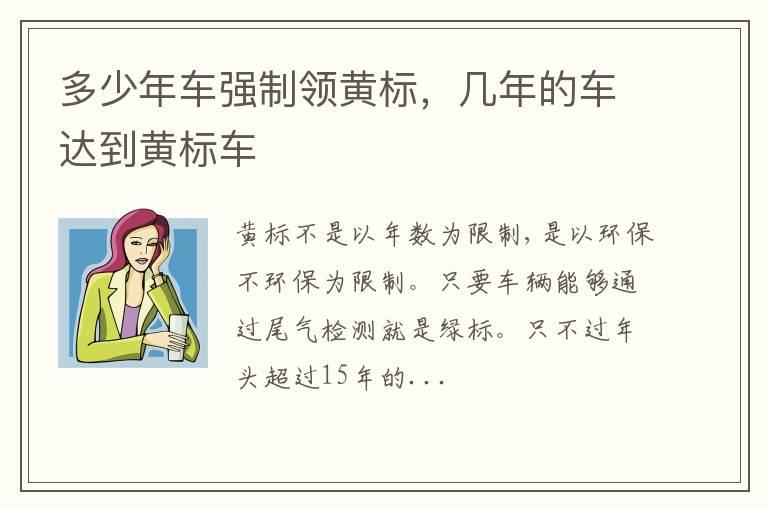 多少年车强制领黄标，几年的车达到黄标车