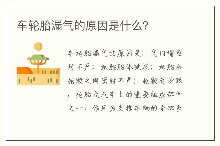 车轮胎漏气的原因是什么？