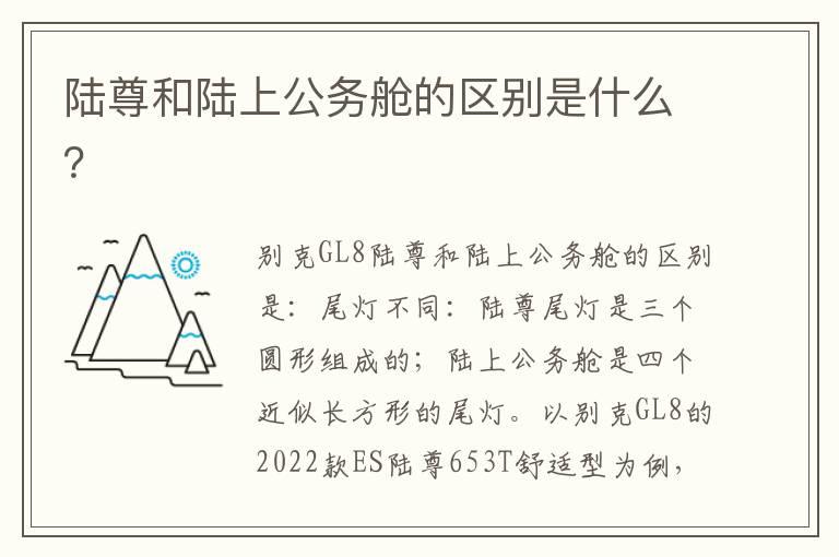 陆尊和陆上公务舱的区别是什么？