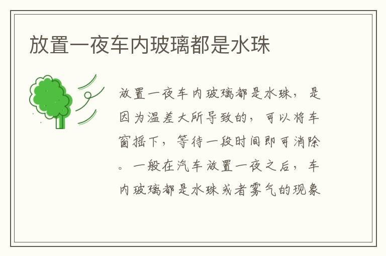 放置一夜车内玻璃都是水珠