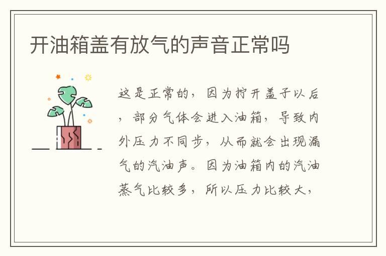 开油箱盖有放气的声音正常吗