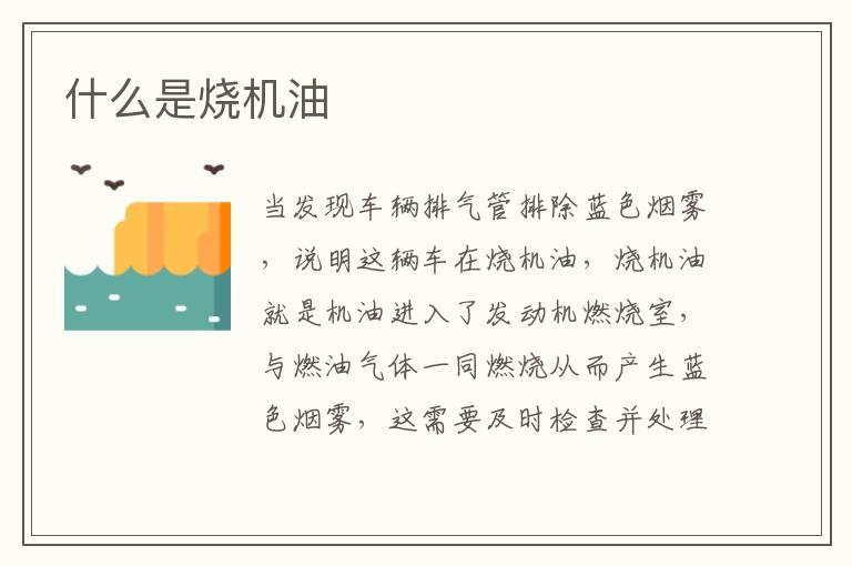 什么是烧机油