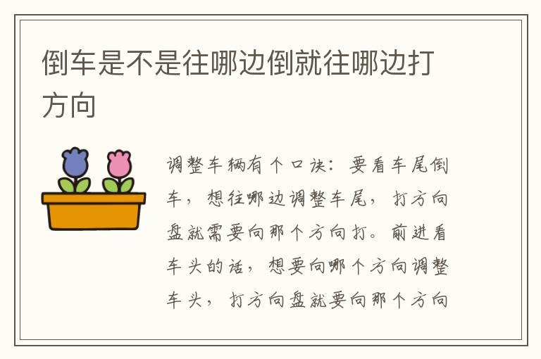 倒车是不是往哪边倒就往哪边打方向