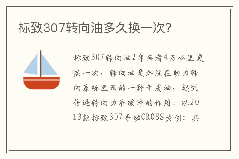 标致307转向油多久换一次？