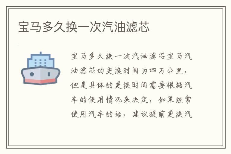 宝马多久换一次汽油滤芯