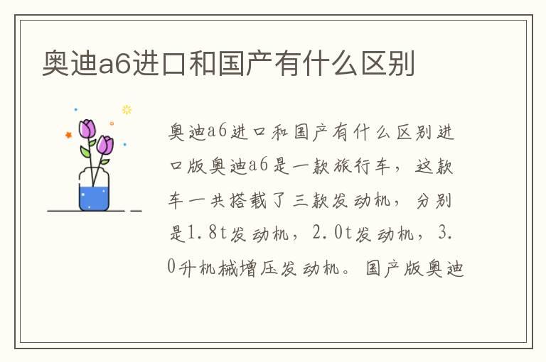 奥迪a6进口和国产有什么区别