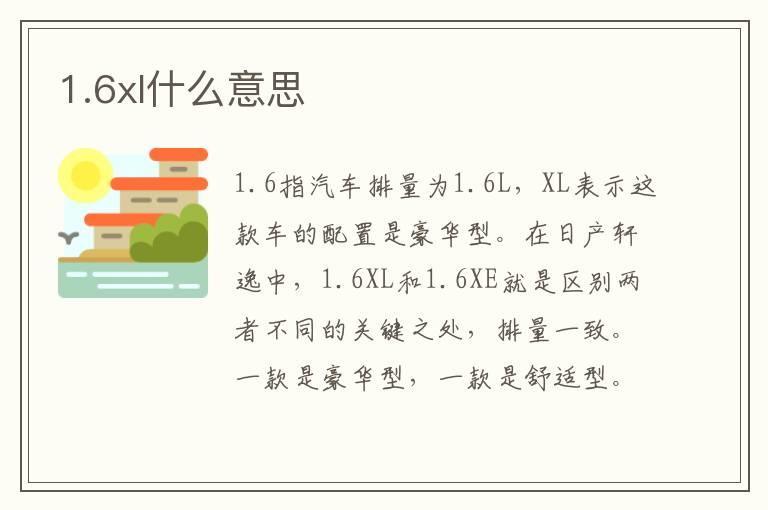 1.6xl什么意思