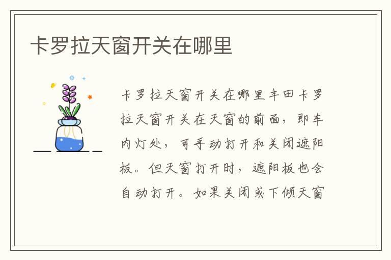 卡罗拉天窗开关在哪里