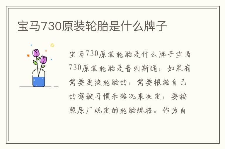 宝马730原装轮胎是什么牌子