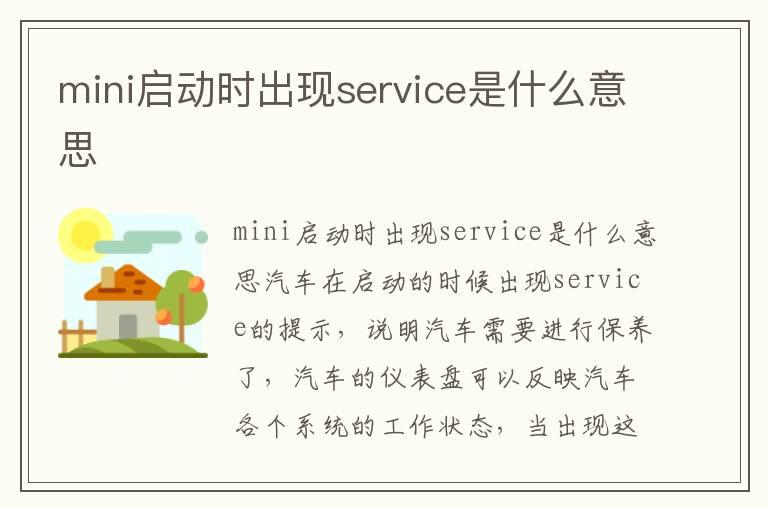 mini启动时出现service是什么意思
