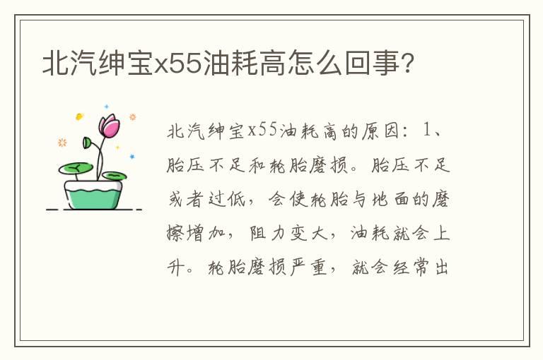 北汽绅宝x55油耗高怎么回事?