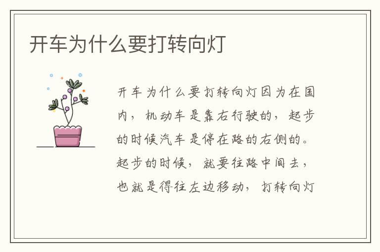 开车为什么要打转向灯