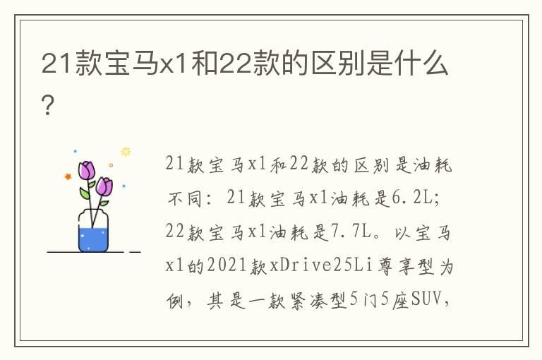 21款宝马x1和22款的区别是什么？