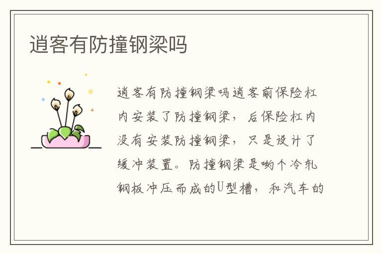 逍客有防撞钢梁吗