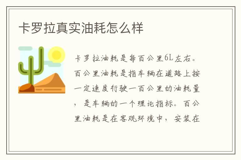 卡罗拉真实油耗怎么样