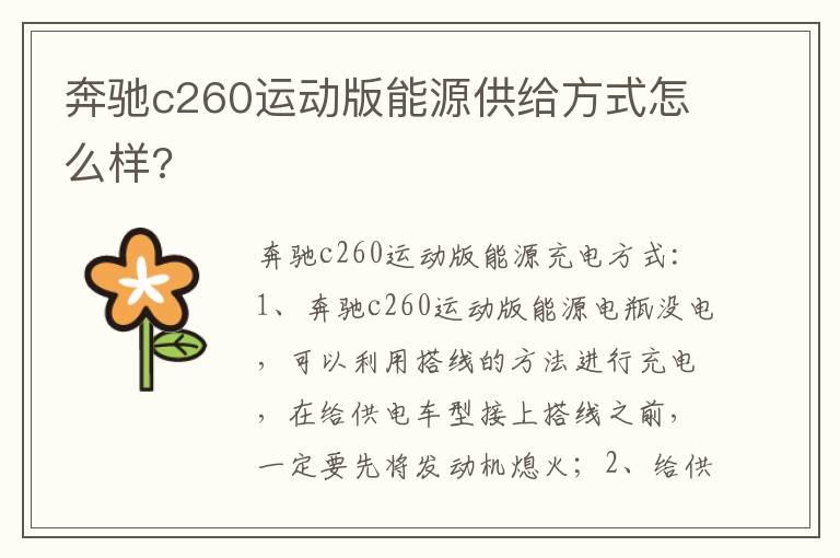 奔驰c260运动版能源供给方式怎么样?
