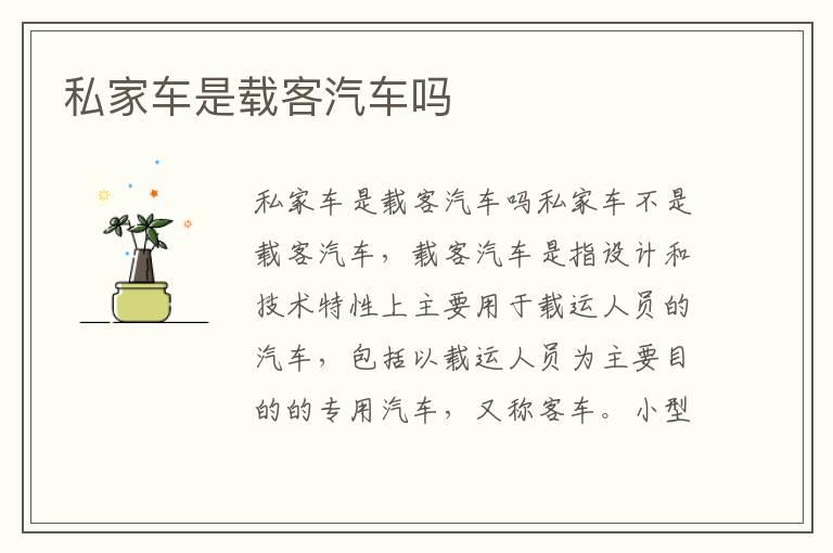私家车是载客汽车吗