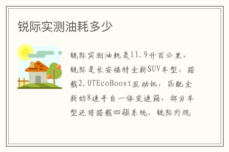 锐际实测油耗多少