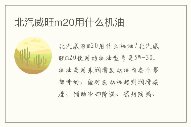北汽威旺m20用什么机油