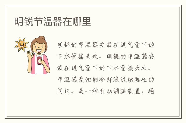 明锐节温器在哪里