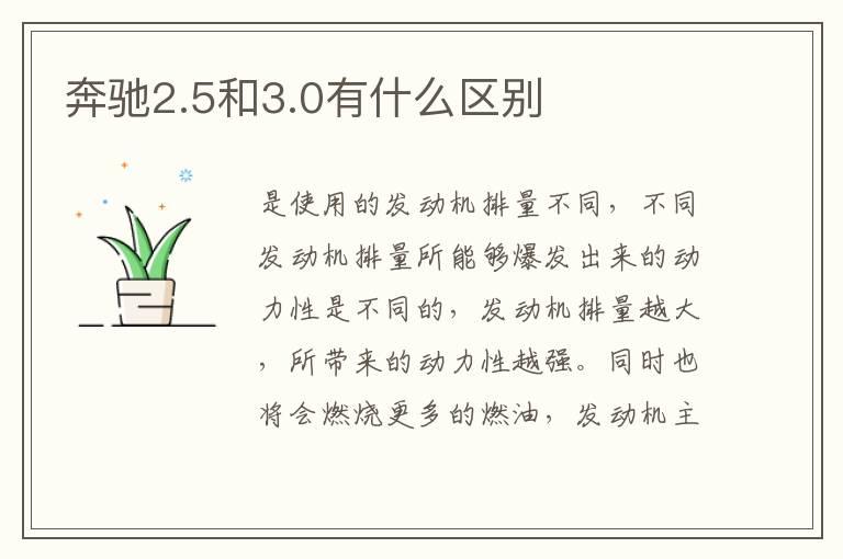 奔驰2.5和3.0有什么区别