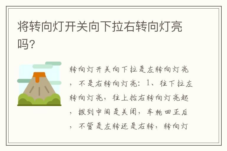 将转向灯开关向下拉右转向灯亮吗?