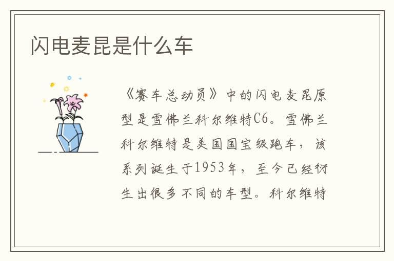 闪电麦昆是什么车