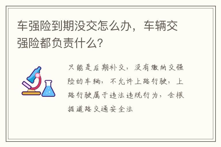 车强险到期没交怎么办，车辆交强险都负责什么？