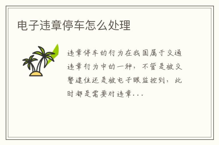电子违章停车怎么处理