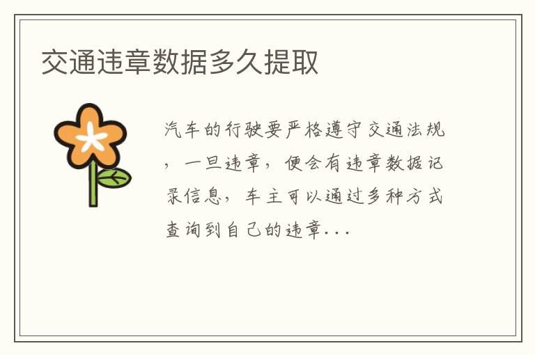 交通违章数据多久提取