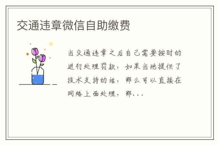 交通违章微信自助缴费