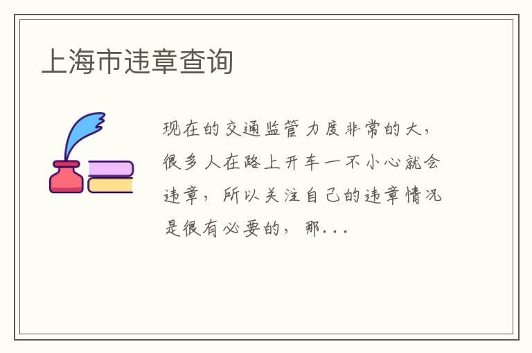 上海市违章查询