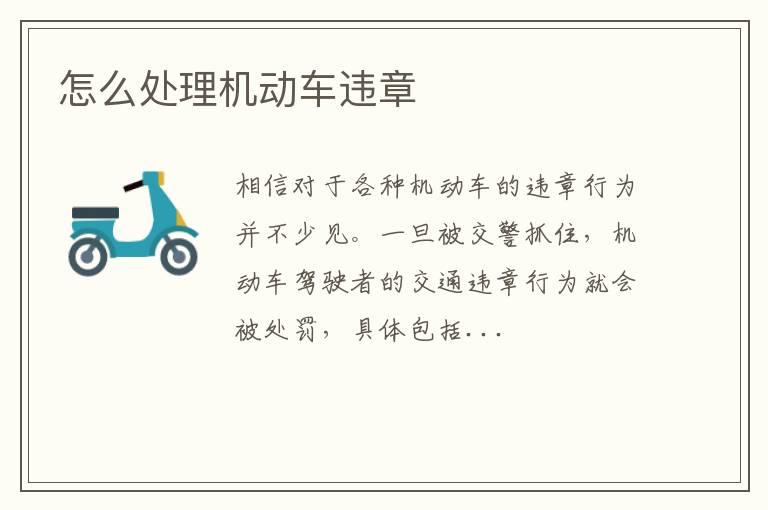 怎么处理机动车违章
