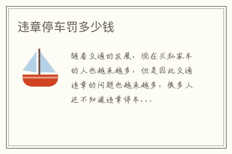违章停车罚多少钱