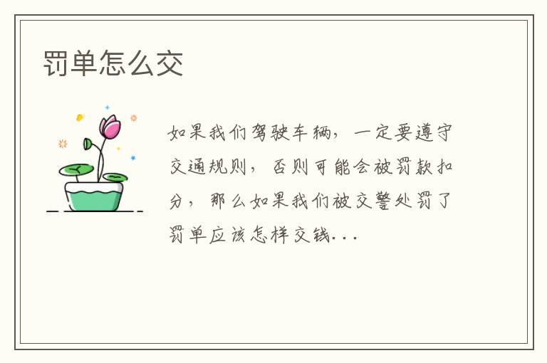 罚单怎么交