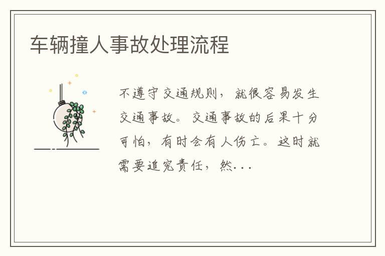 车辆撞人事故处理流程