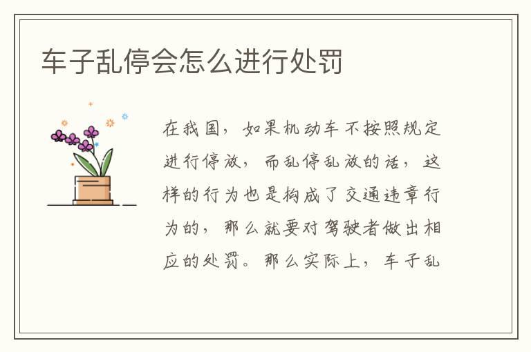 车子乱停会怎么进行处罚