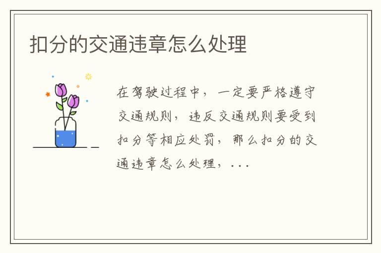 扣分的交通违章怎么处理