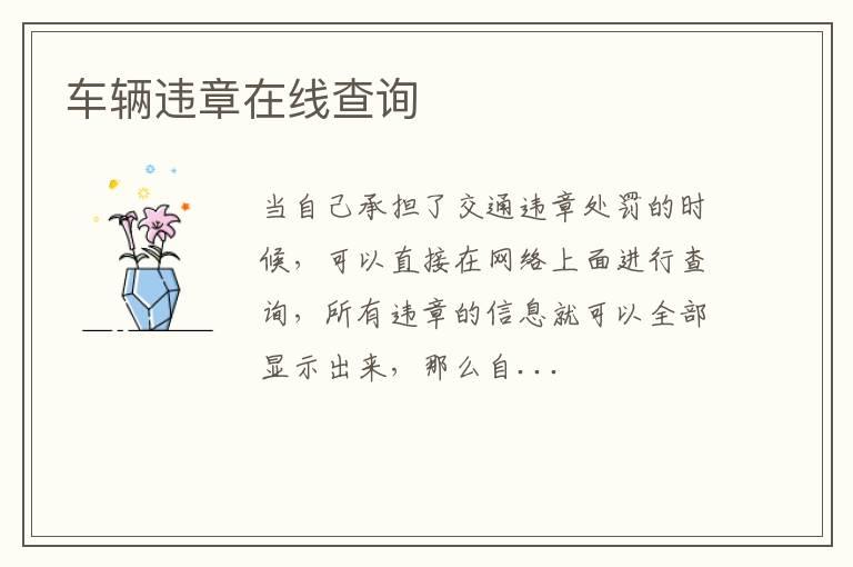 车辆违章在线查询