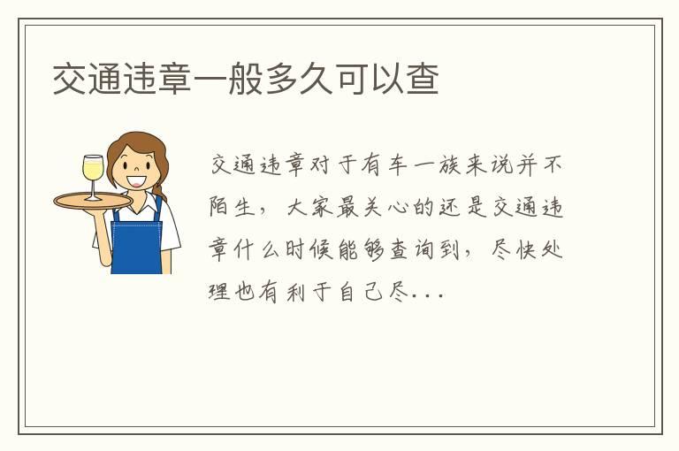 交通违章一般多久可以查