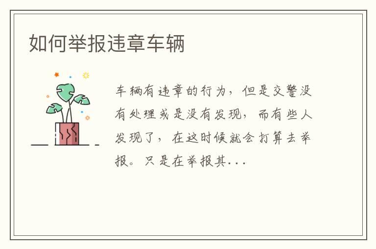 如何举报违章车辆