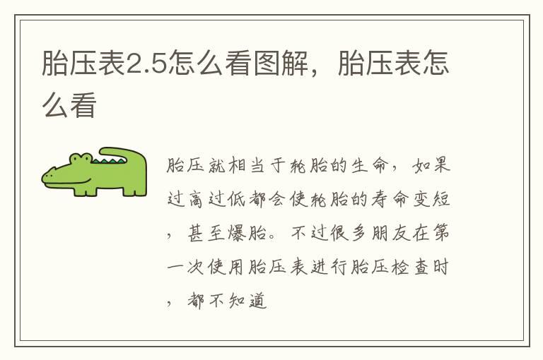 胎压表2.5怎么看图解，胎压表怎么看