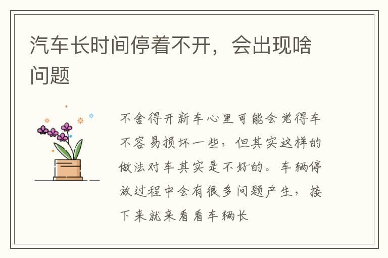 汽车长时间停着不开，会出现啥问题