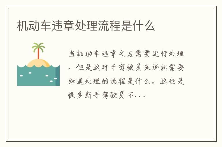 机动车违章处理流程是什么