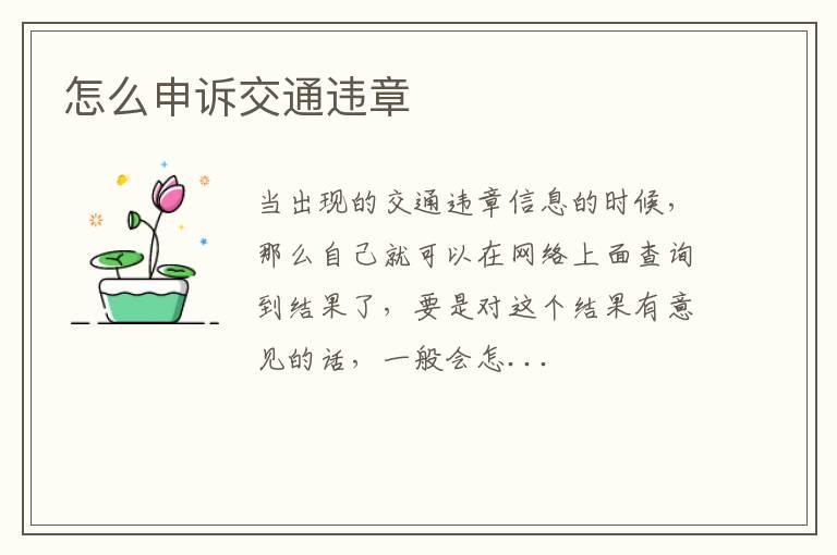 怎么申诉交通违章